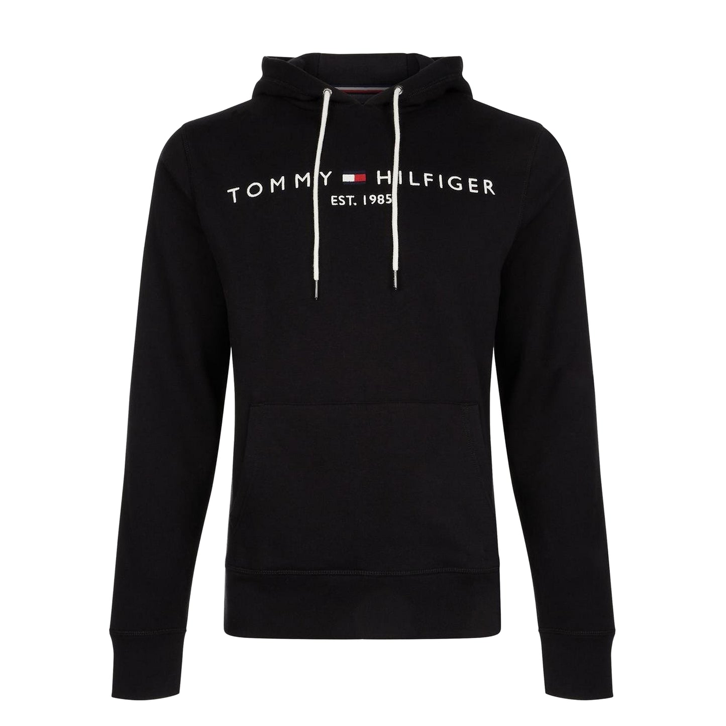 Black - Front - Tommy Hilfiger Mens Logo Hoodie