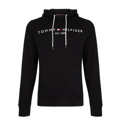 Black - Front - Tommy Hilfiger Mens Logo Hoodie