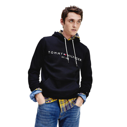 Black - Side - Tommy Hilfiger Mens Logo Hoodie
