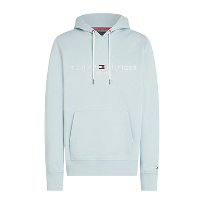 Breezy Blue - Front - Tommy Hilfiger Mens Logo Hoodie