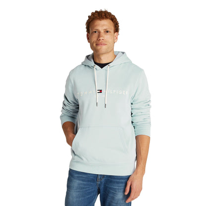 Breezy Blue - Side - Tommy Hilfiger Mens Logo Hoodie
