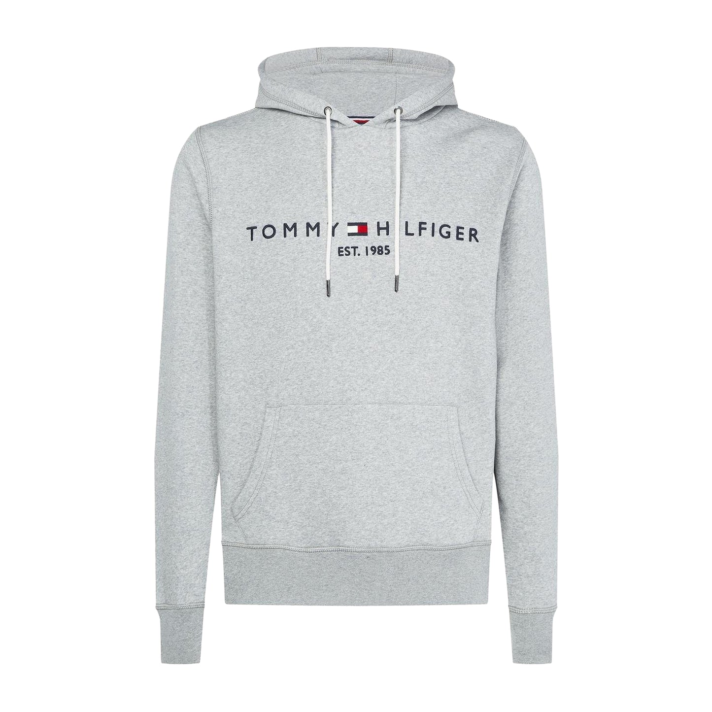 Cloud Grey - Front - Tommy Hilfiger Mens Logo Hoodie