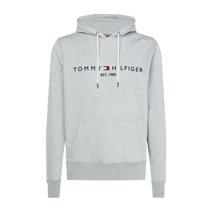 Cloud Grey - Front - Tommy Hilfiger Mens Logo Hoodie