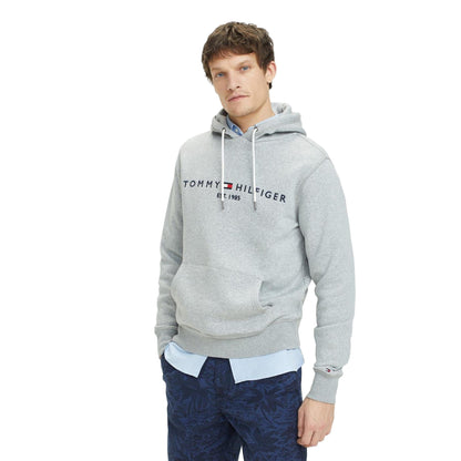 Cloud Grey - Side - Tommy Hilfiger Mens Logo Hoodie