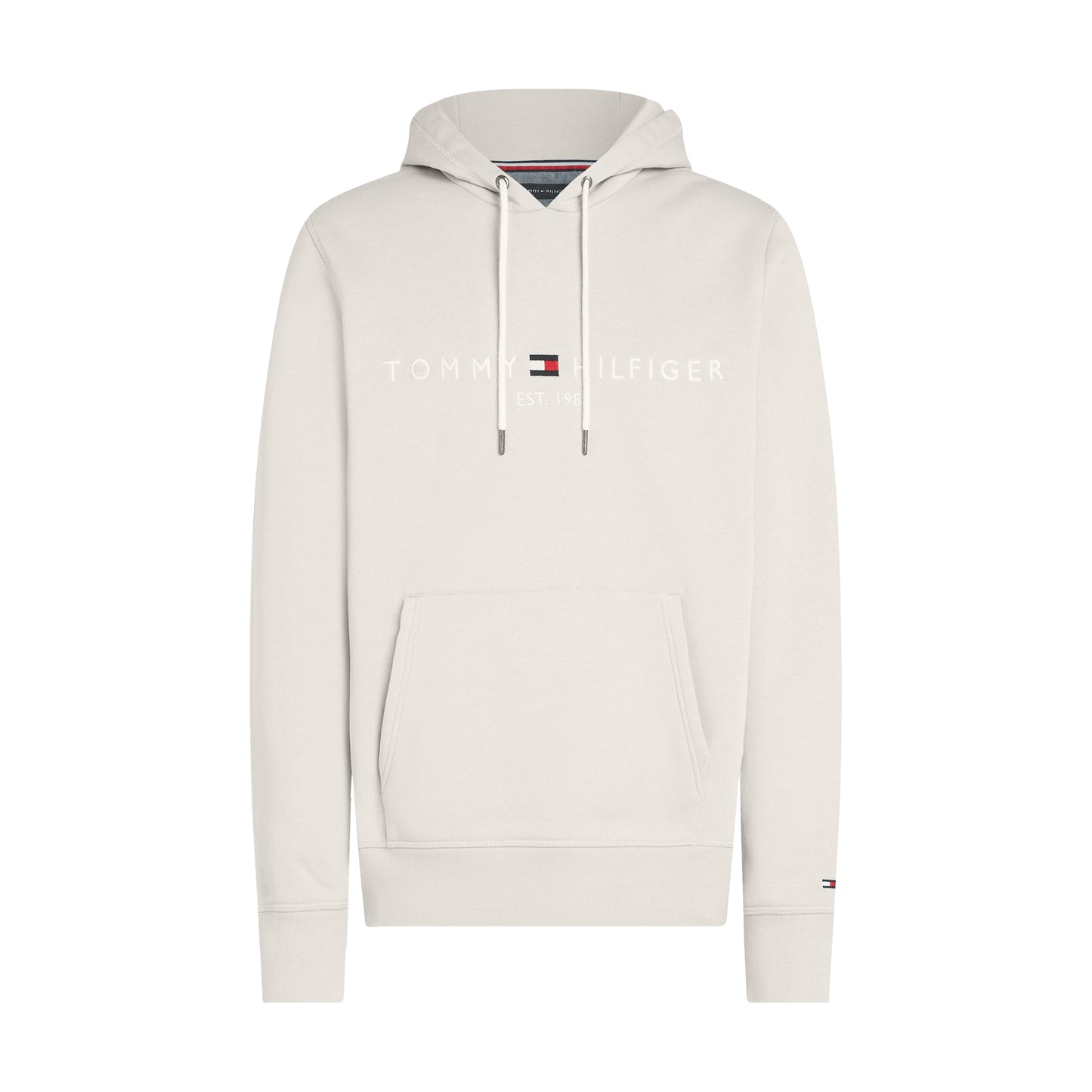 Oatmilk - Front - Tommy Hilfiger Mens Logo Hoodie