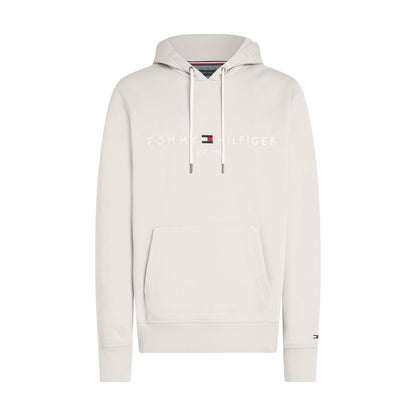 Oatmilk - Front - Tommy Hilfiger Mens Logo Hoodie