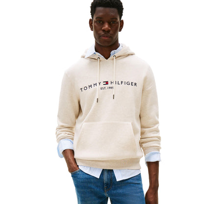 Oatmilk - Side - Tommy Hilfiger Mens Logo Hoodie