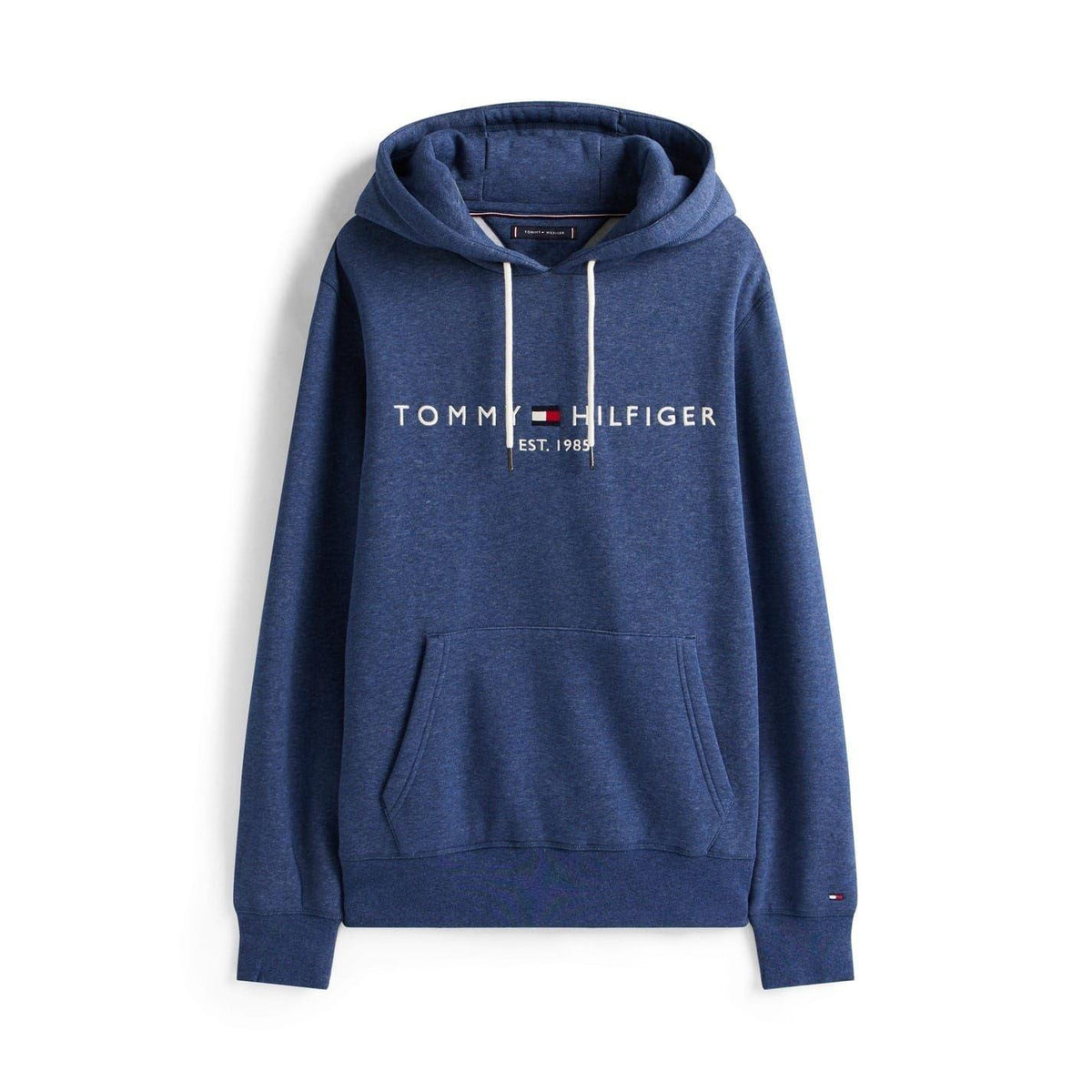 Aegean Blue - Front - Tommy Hilfiger Mens Logo Hoodie