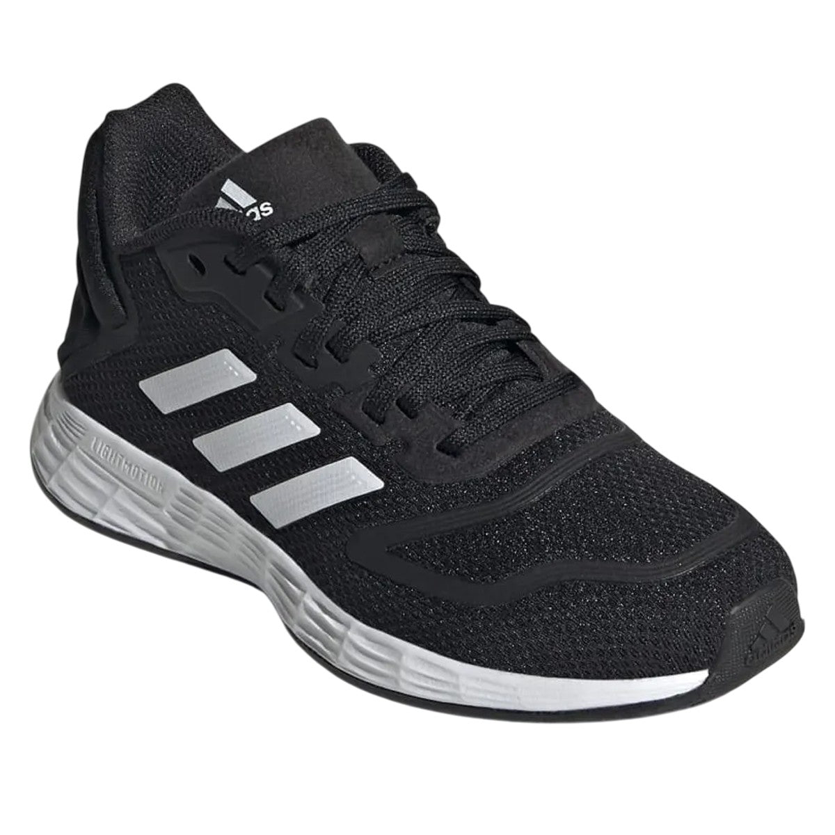 Black-White - Front - Adidas Childrens-Kids Duramo 10 Running Shoes