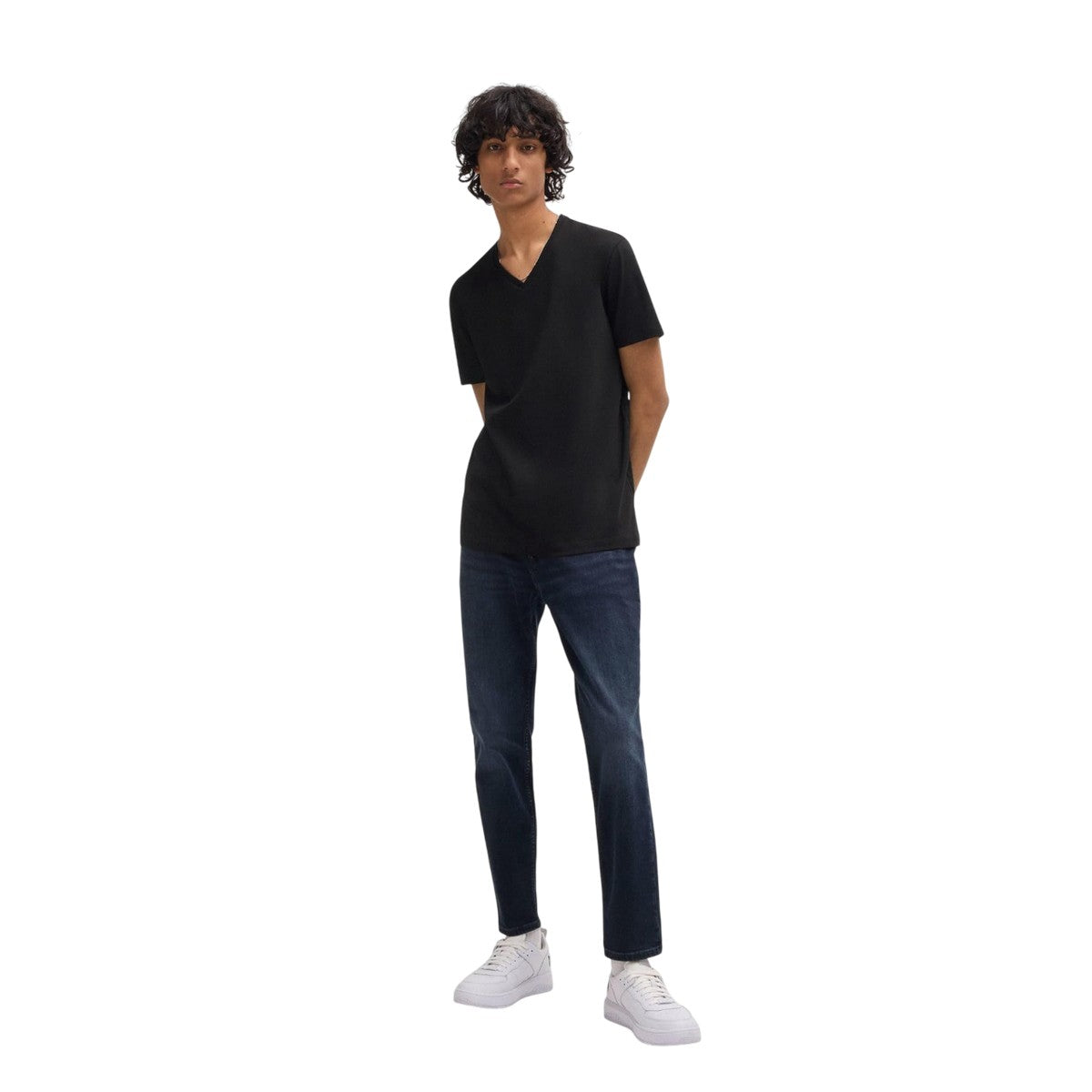 Black - Pack Shot - Hugo Boss Mens V Neck Slim T-Shirt (Pack of 2)