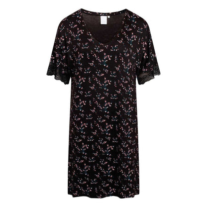 Black - Front - CCDK Copenhagen Womens-Ladies Lucille Floral T-Shirt Dress
