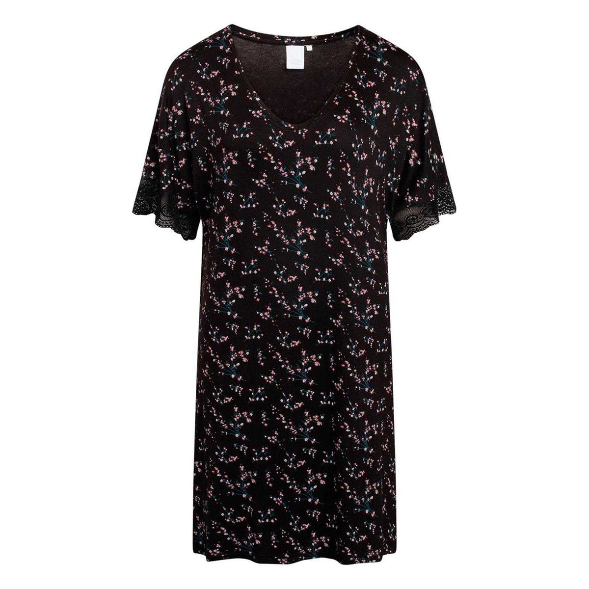 Black - Front - CCDK Copenhagen Womens-Ladies Lucille Floral T-Shirt Dress