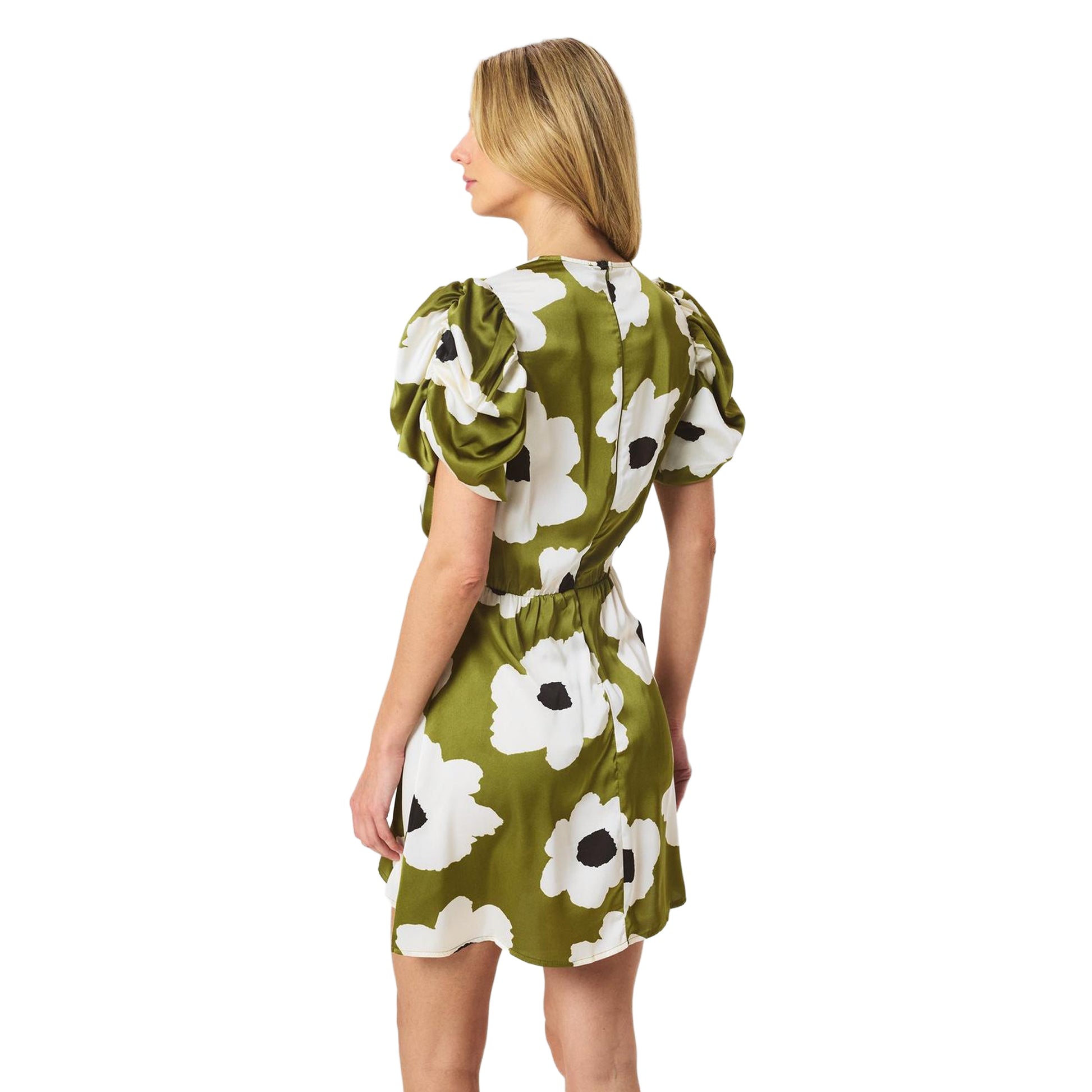 Olive - Lifestyle - AX Paris Womens-Ladies Floral Polyester Gathered Side Evening Mini Dress