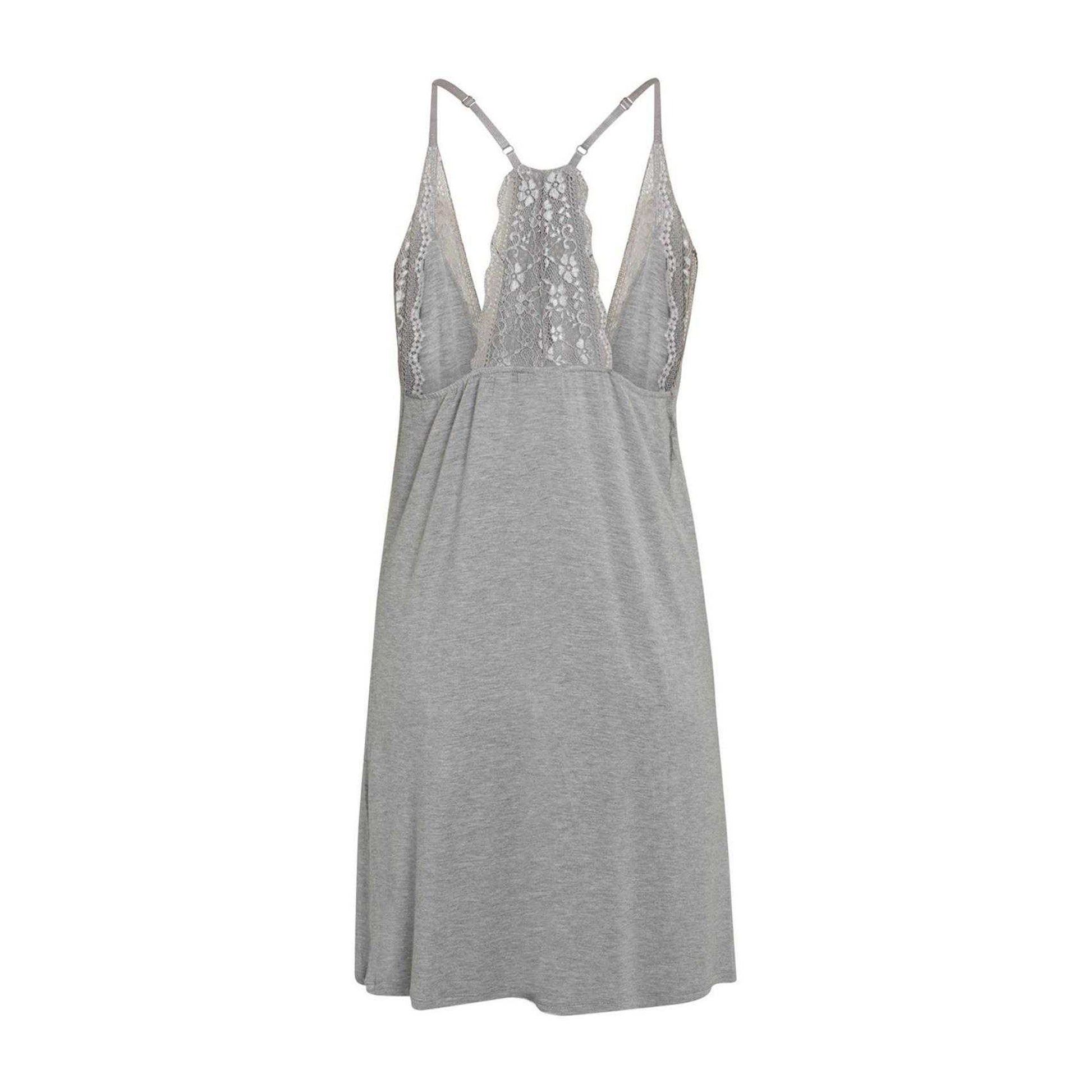 Grey Melange - Back - CCDK Copenhagen Womens-Ladies Frida Lace Nightdress
