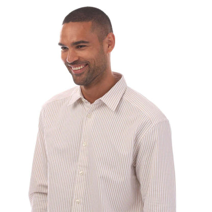 White - Side - Boss Mens C-Cole Narrow Stripe Shirt