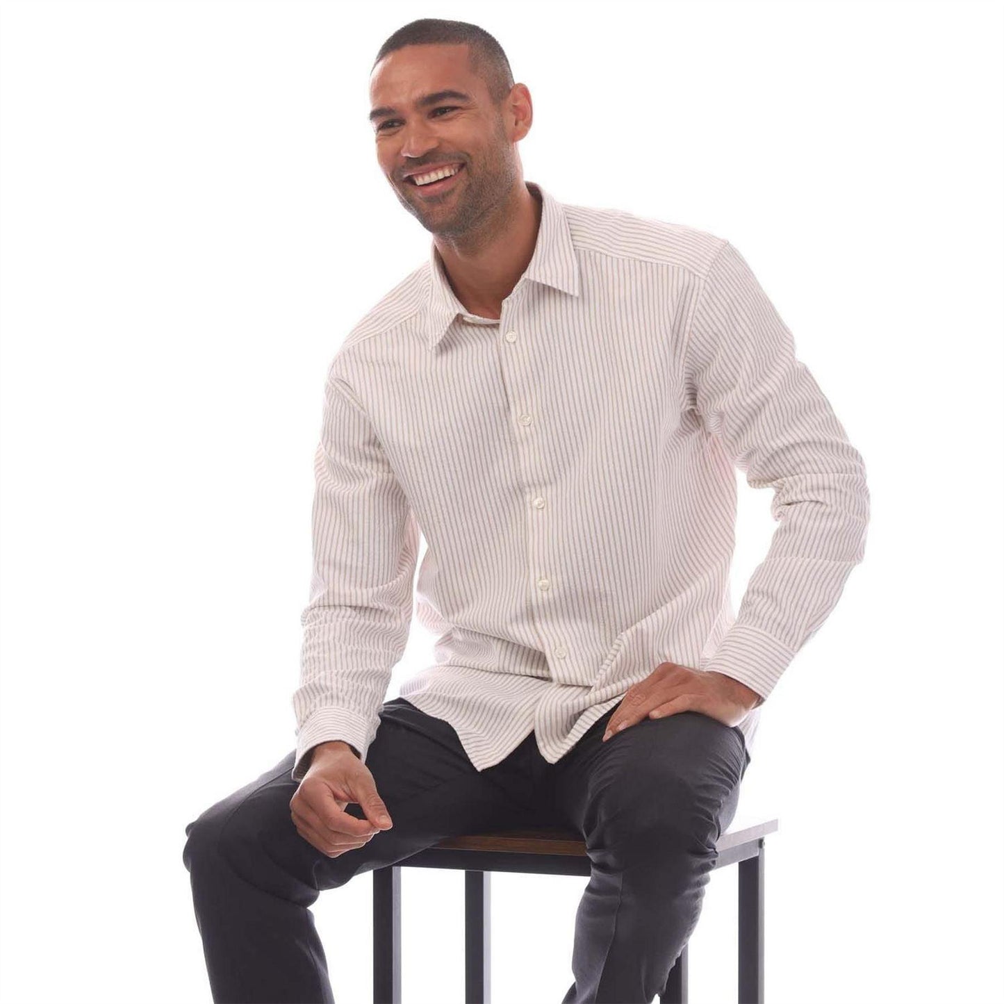 White - Lifestyle - Boss Mens C-Cole Narrow Stripe Shirt