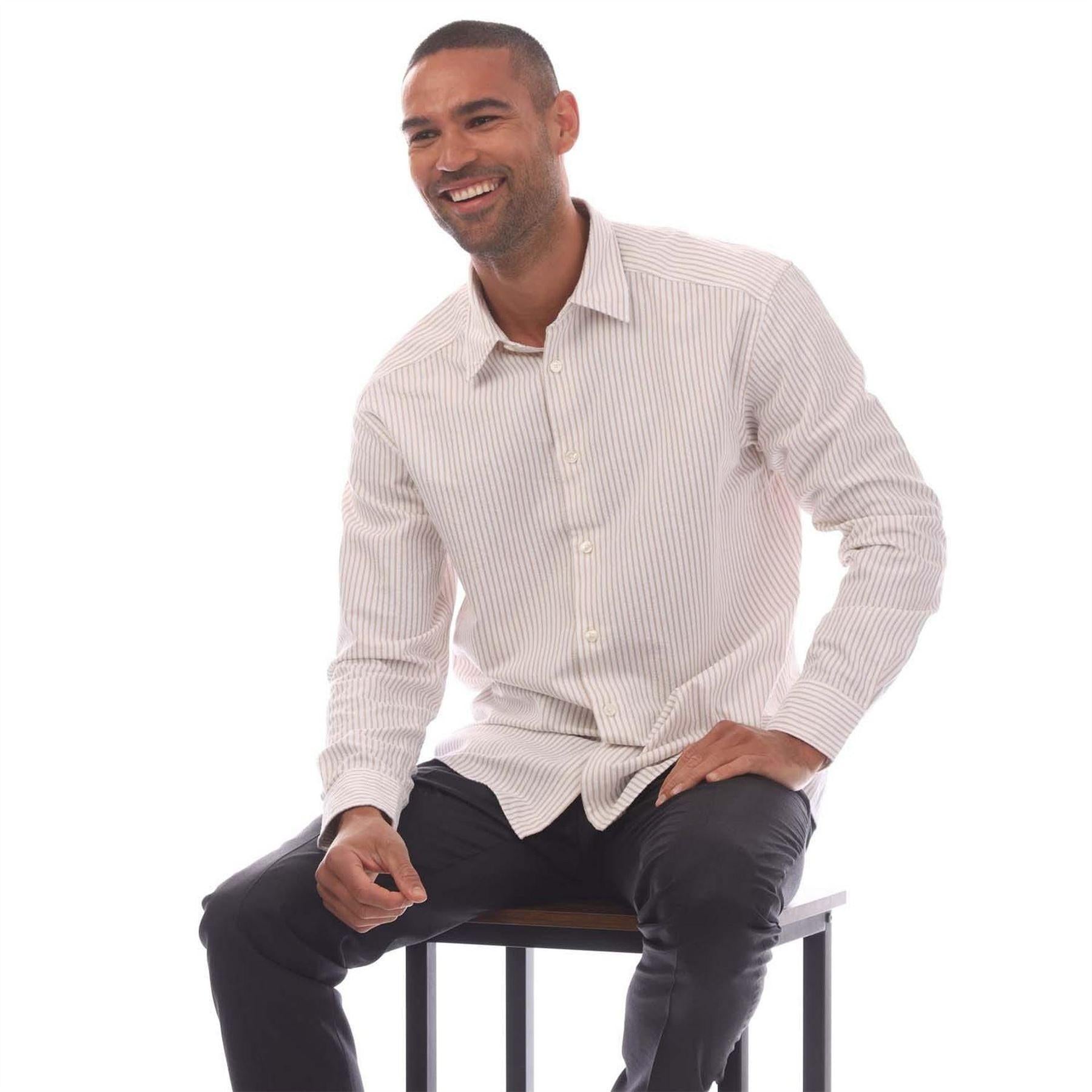White - Lifestyle - Boss Mens C-Cole Narrow Stripe Shirt