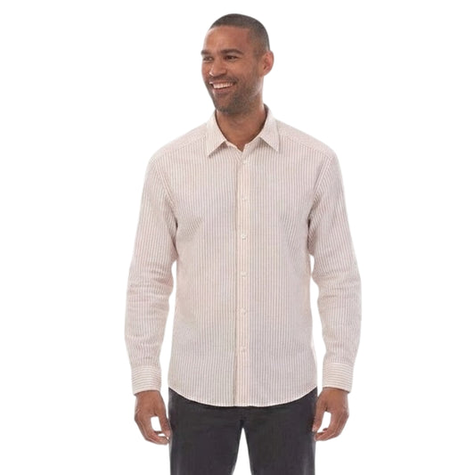 White - Front - Boss Mens C-Cole Narrow Stripe Shirt