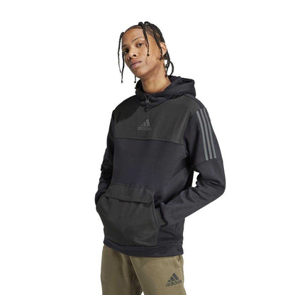 Black - Side - Adidas Mens Utility Logo Hoodie