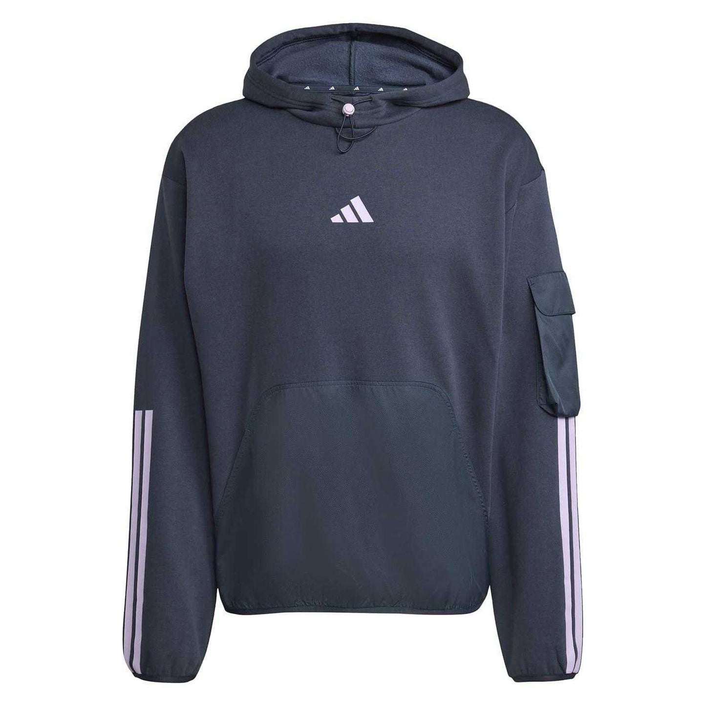 Navy - Front - Adidas Mens Utility Logo Hoodie