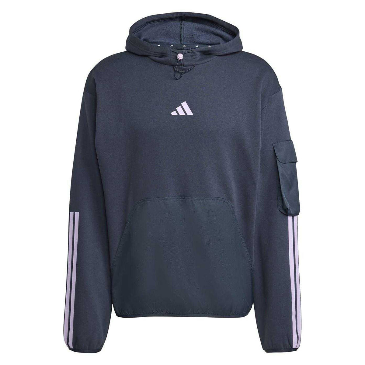 Navy - Front - Adidas Mens Utility Logo Hoodie