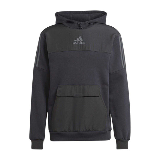 Black - Front - Adidas Mens Utility Logo Hoodie