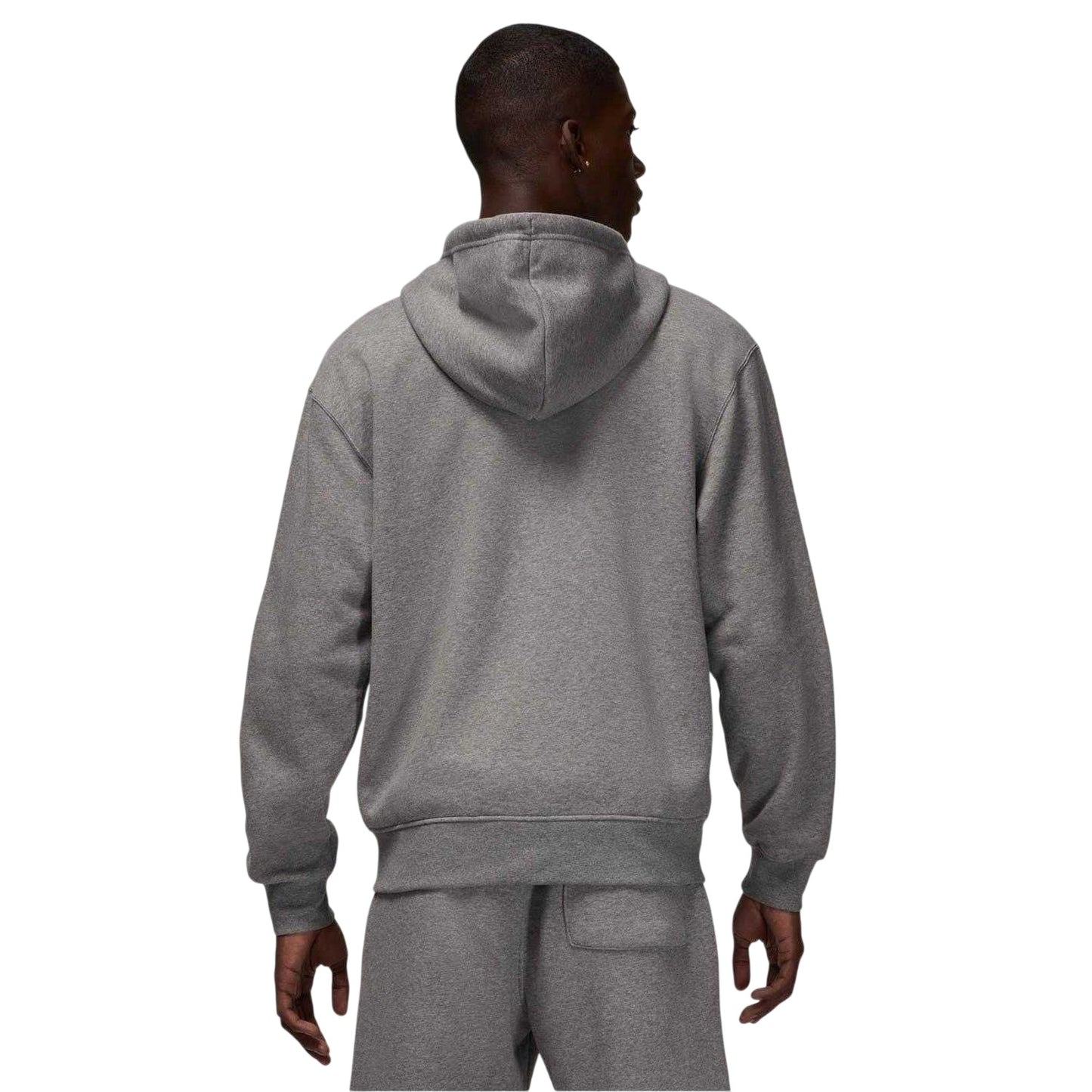 Carbon-White - Back - Nike Mens Air jordan Essentials Fleece Full Zip Hoodie