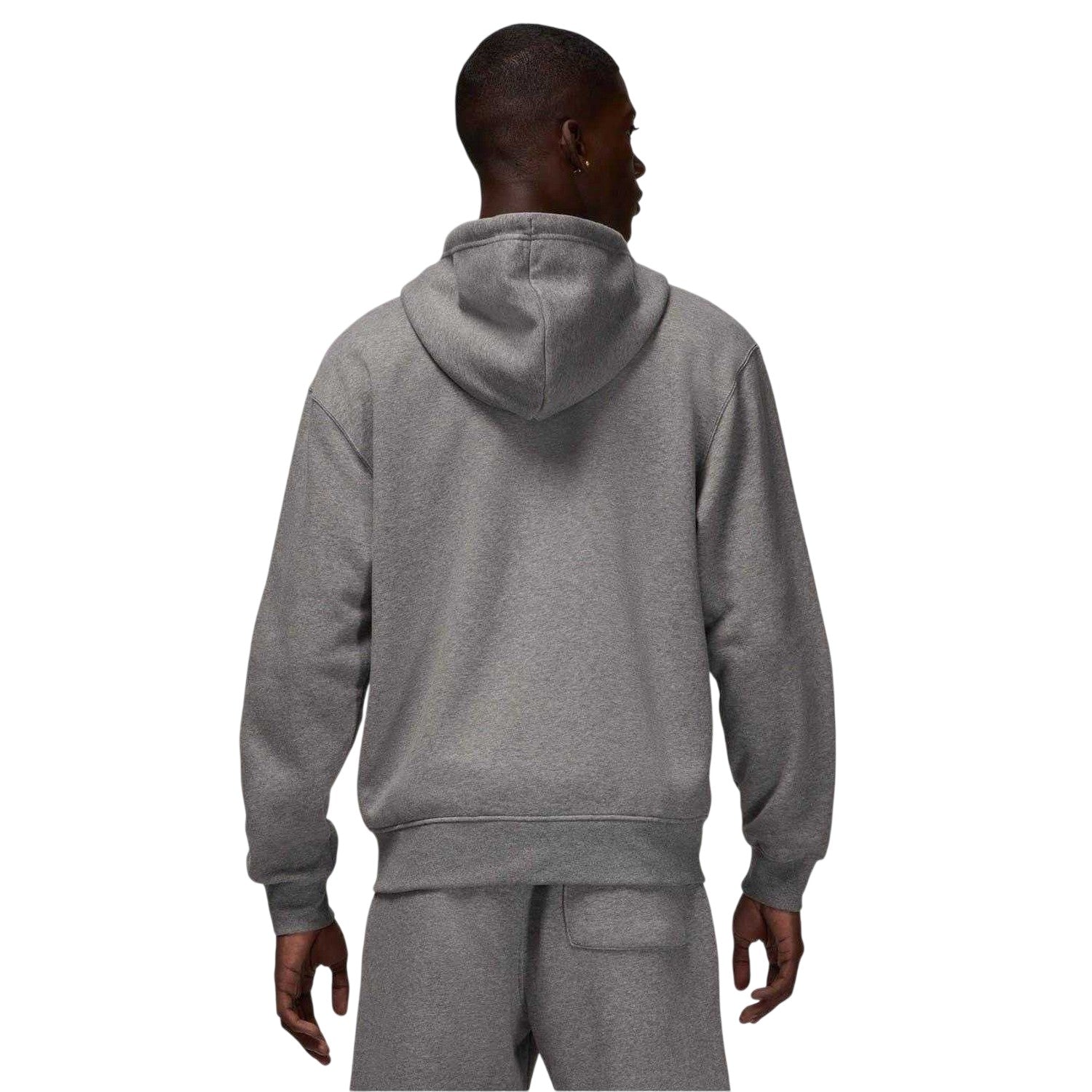 Carbon-White - Back - Nike Mens Air jordan Essentials Fleece Full Zip Hoodie