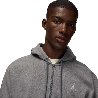 Carbon-White - Side - Nike Mens Air jordan Essentials Fleece Full Zip Hoodie