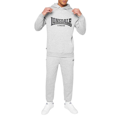 Grey Marl - Side - Lonsdale Mens Essential Oth Hoodie