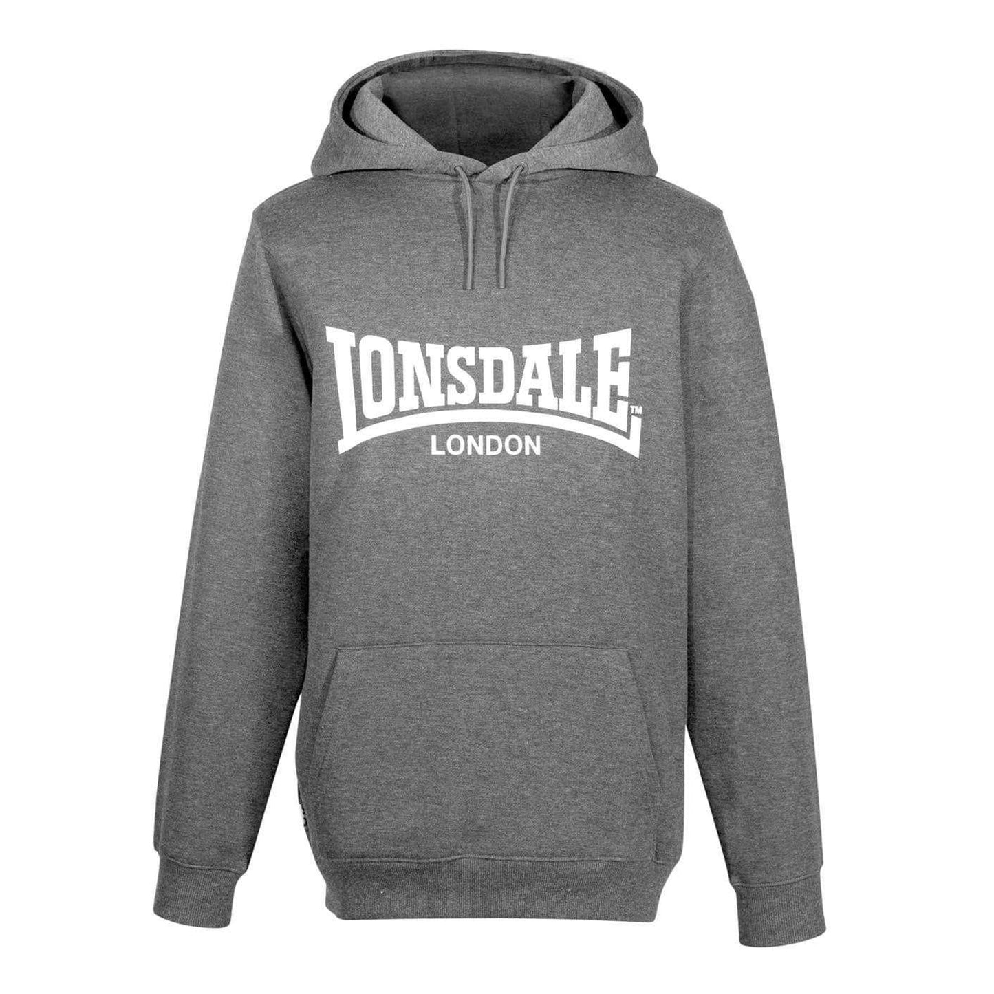 Charcoal Marl - Front - Lonsdale Mens Essential Oth Hoodie