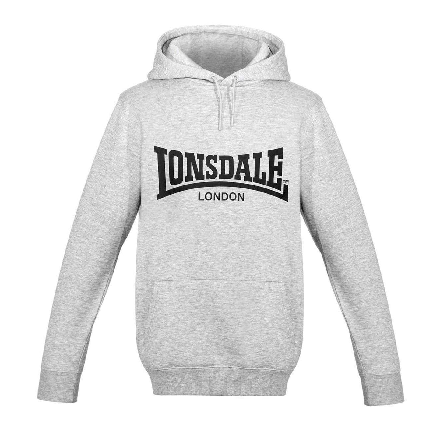 Grey Marl - Front - Lonsdale Mens Essential Oth Hoodie