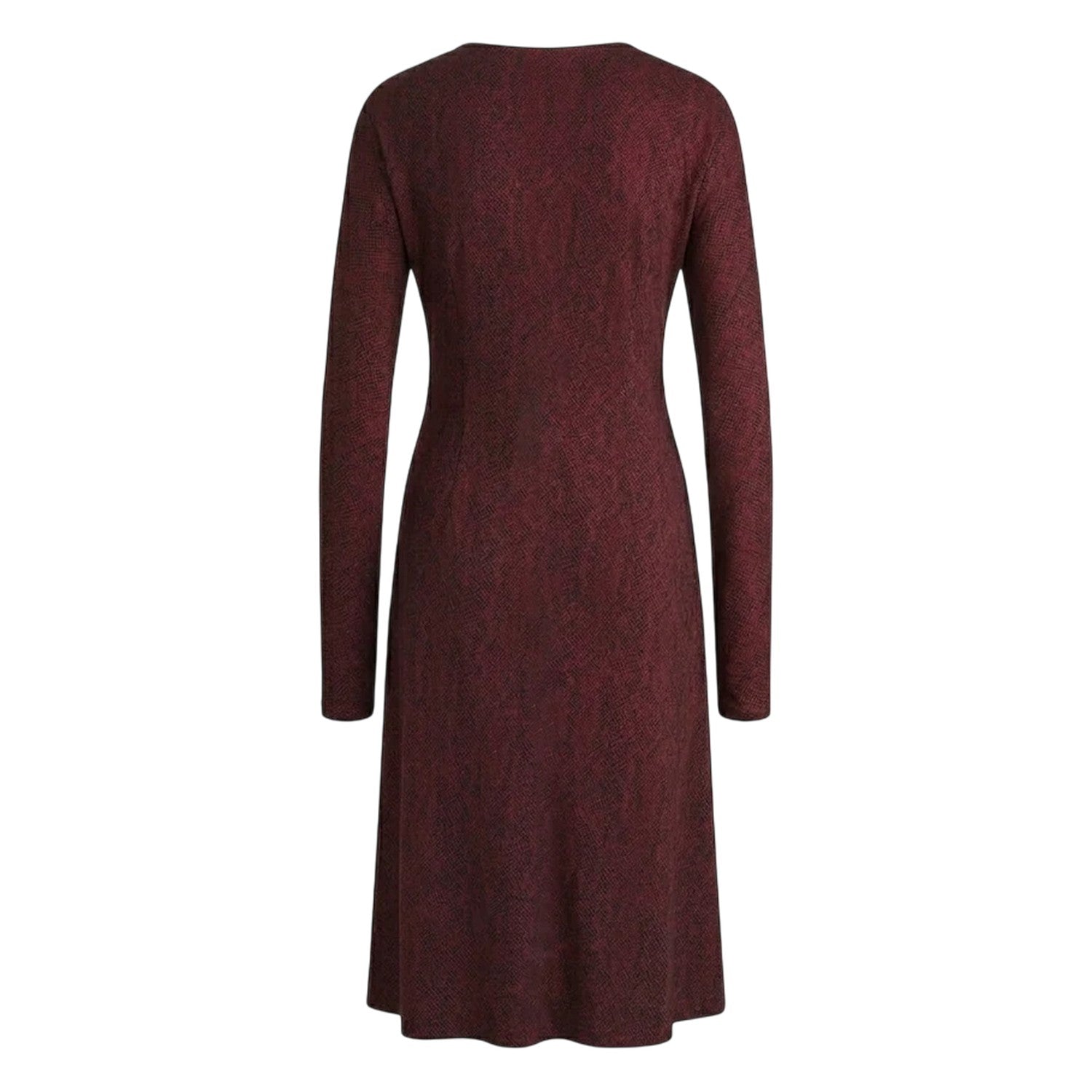 Burgundy - Back - Boss Womens-Ladies Ettita V Neck Regular Midi Dress