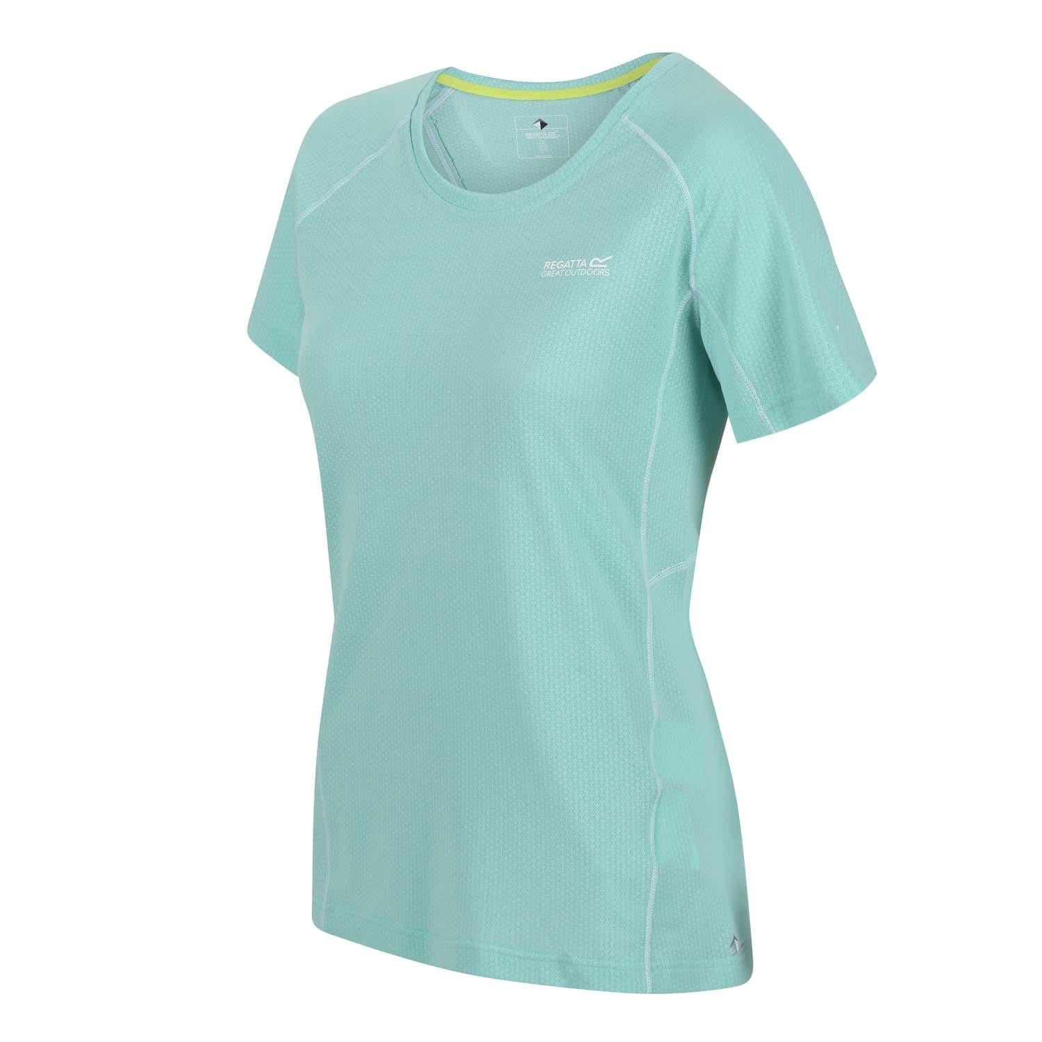 Teal - Side - Regatta Womens-Ladies Devote II Quick Dry Short-Sleeved T-Shirt