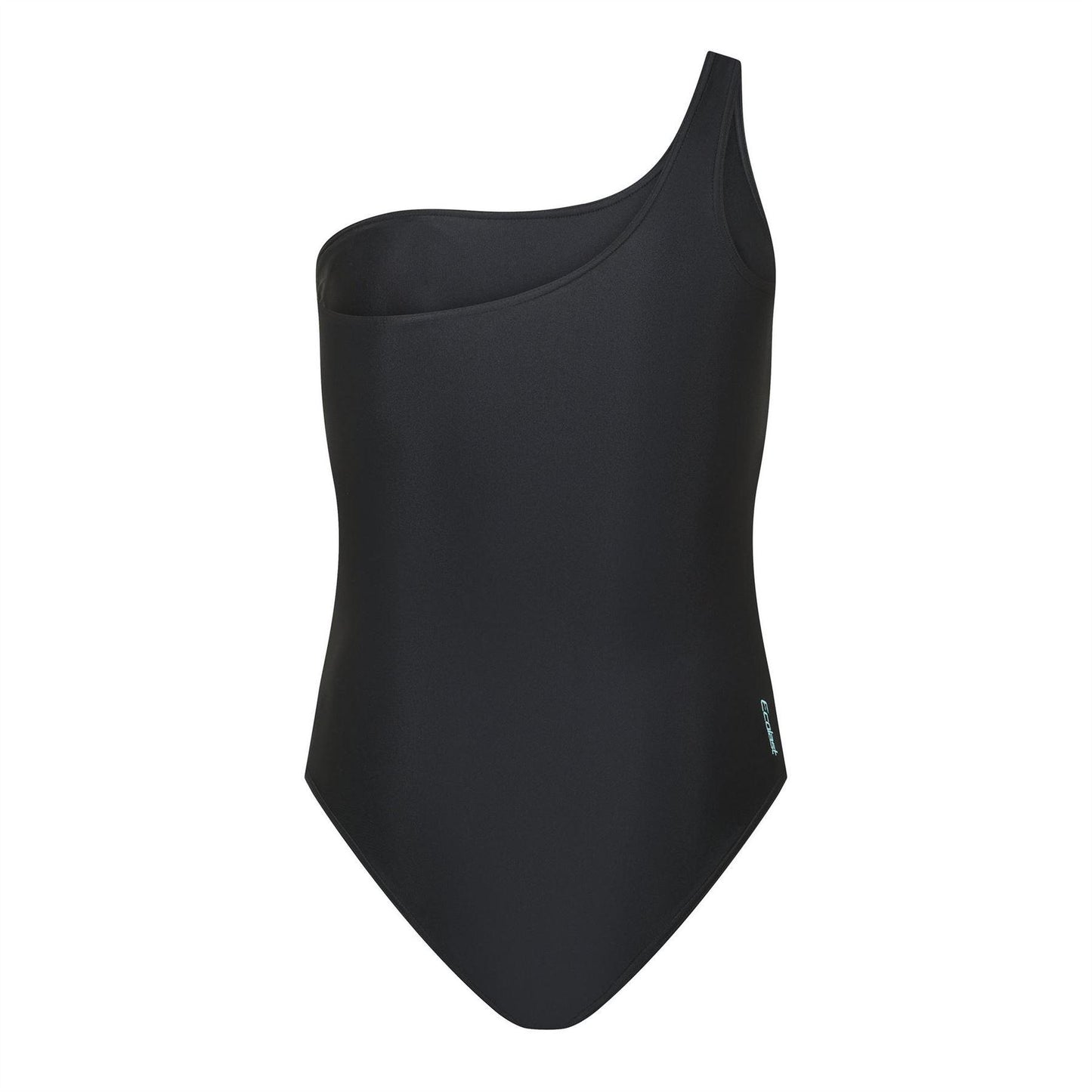 Black - Back - Zoggs Womens-Ladies Colour Block One Shoulder One Piece Swimsuit