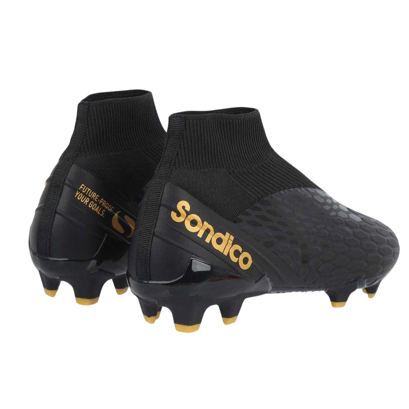 Black-Gold - Back - Sondico Mens Blizzard Hexagon Firm Ground Football Boots