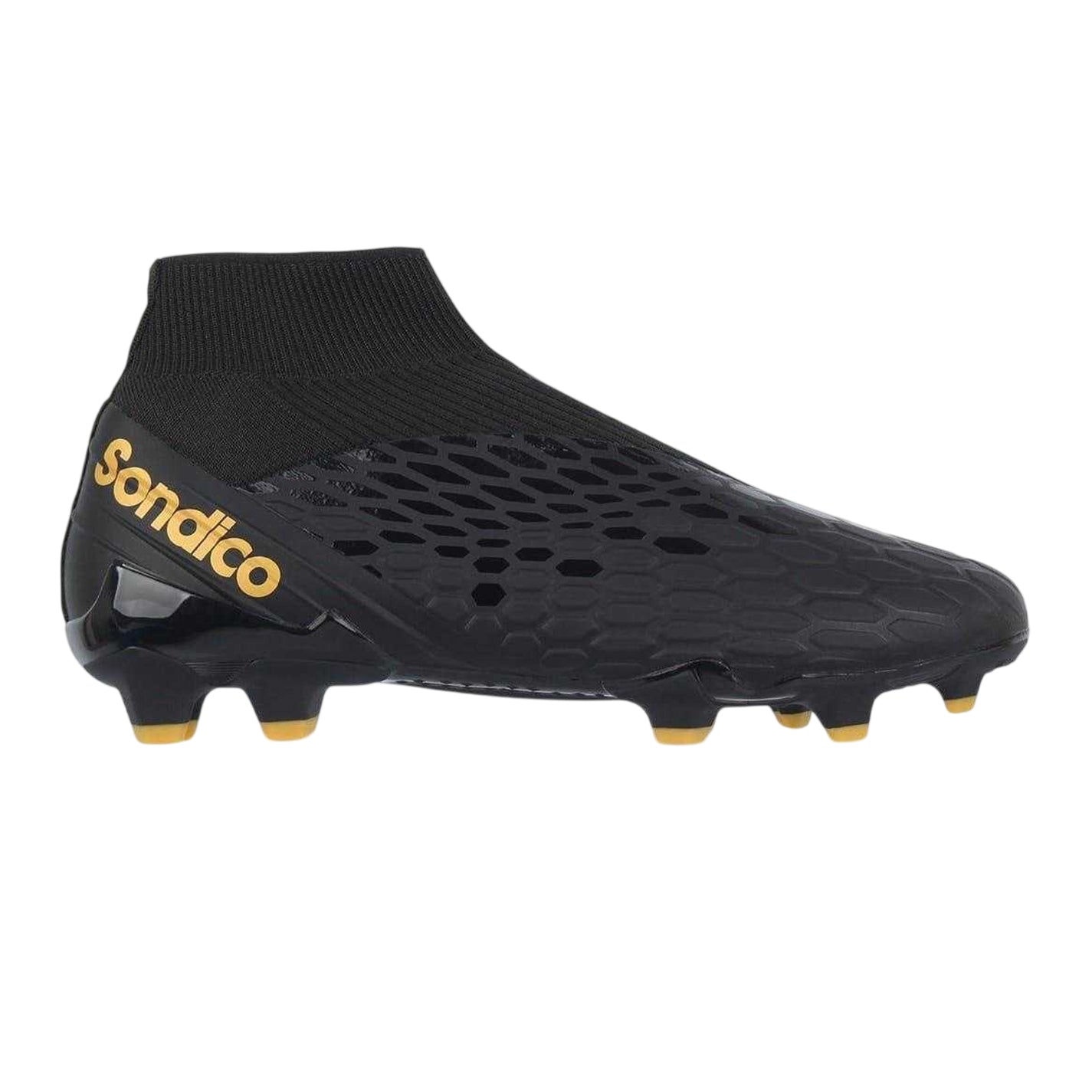 Black-Gold - Front - Sondico Mens Blizzard Hexagon Firm Ground Football Boots