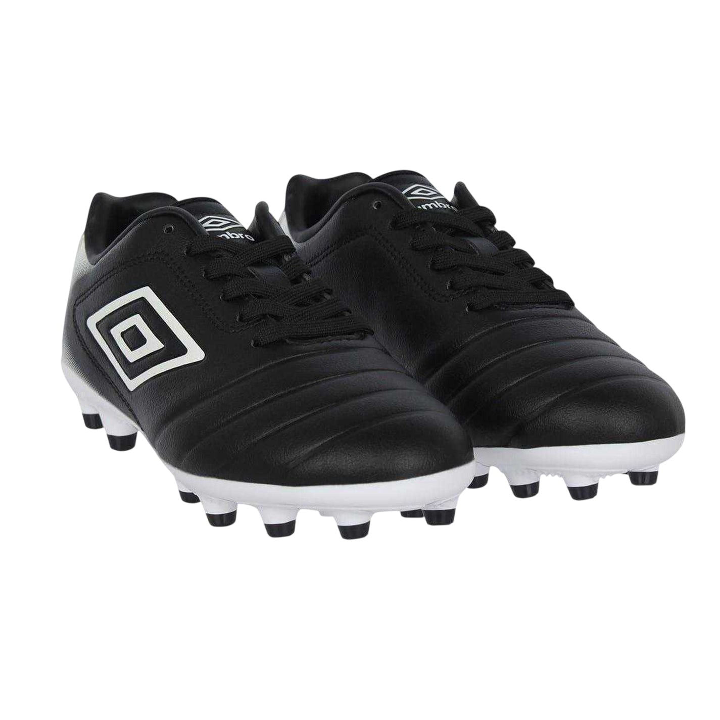 Black-White - Pack Shot - Umbro Childrens-Kids Calcio Two Tone Firm Ground Football Boots