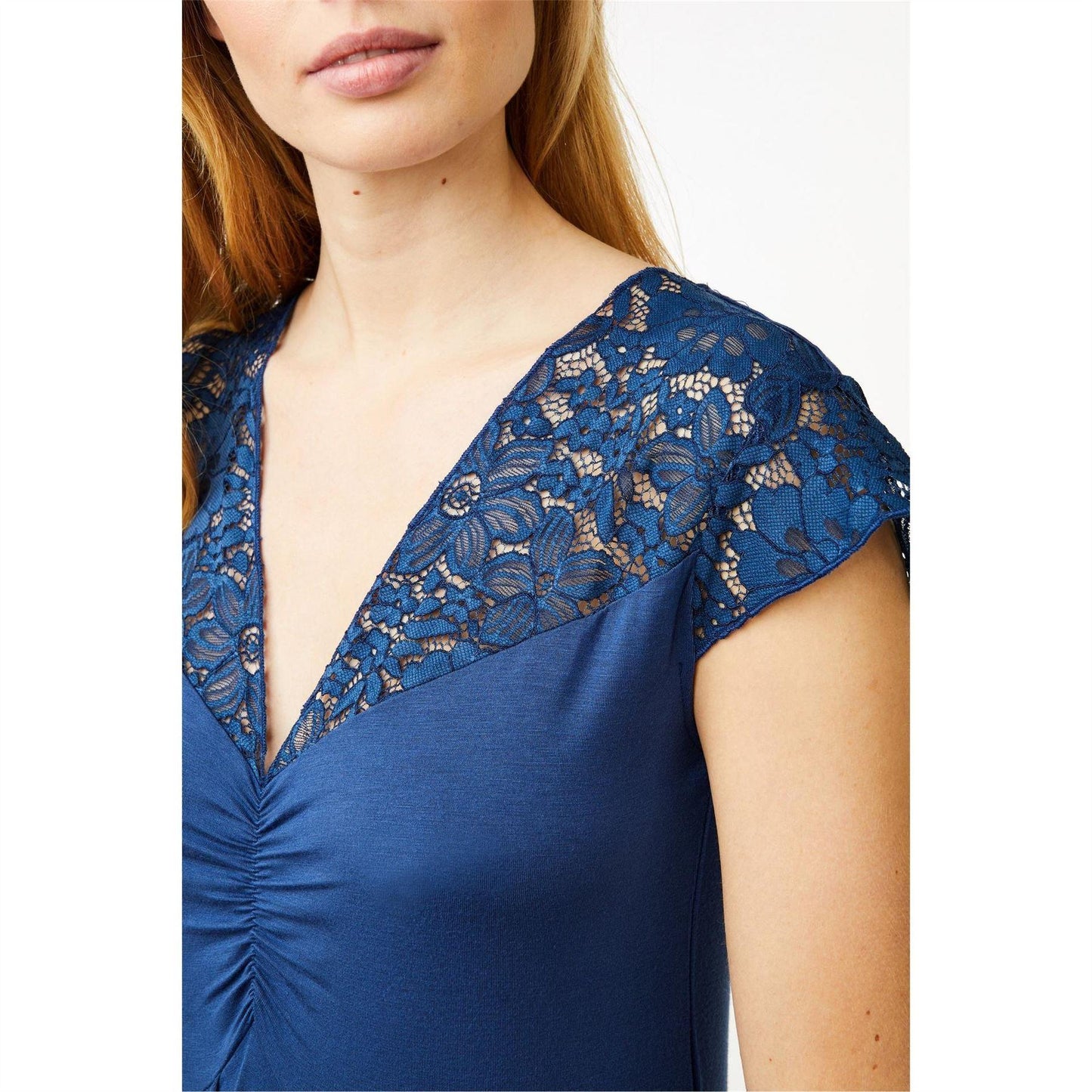 Ensign Blue - Side - CCDK Copenhagen Womens-Ladies Margit Flowers Lace Dress
