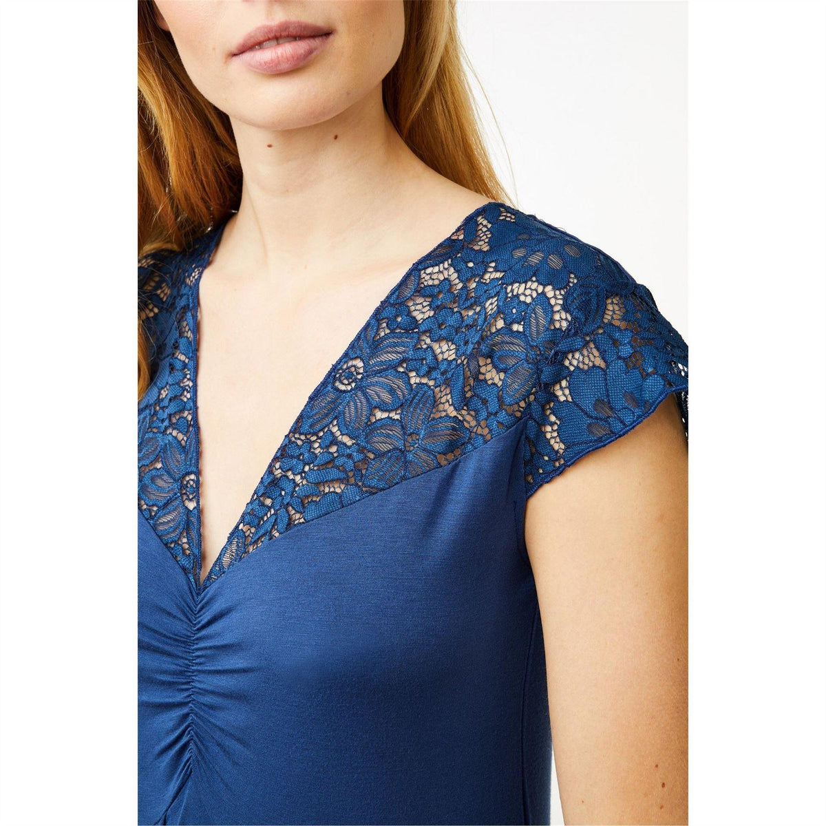 Ensign Blue - Side - CCDK Copenhagen Womens-Ladies Margit Flowers Lace Dress