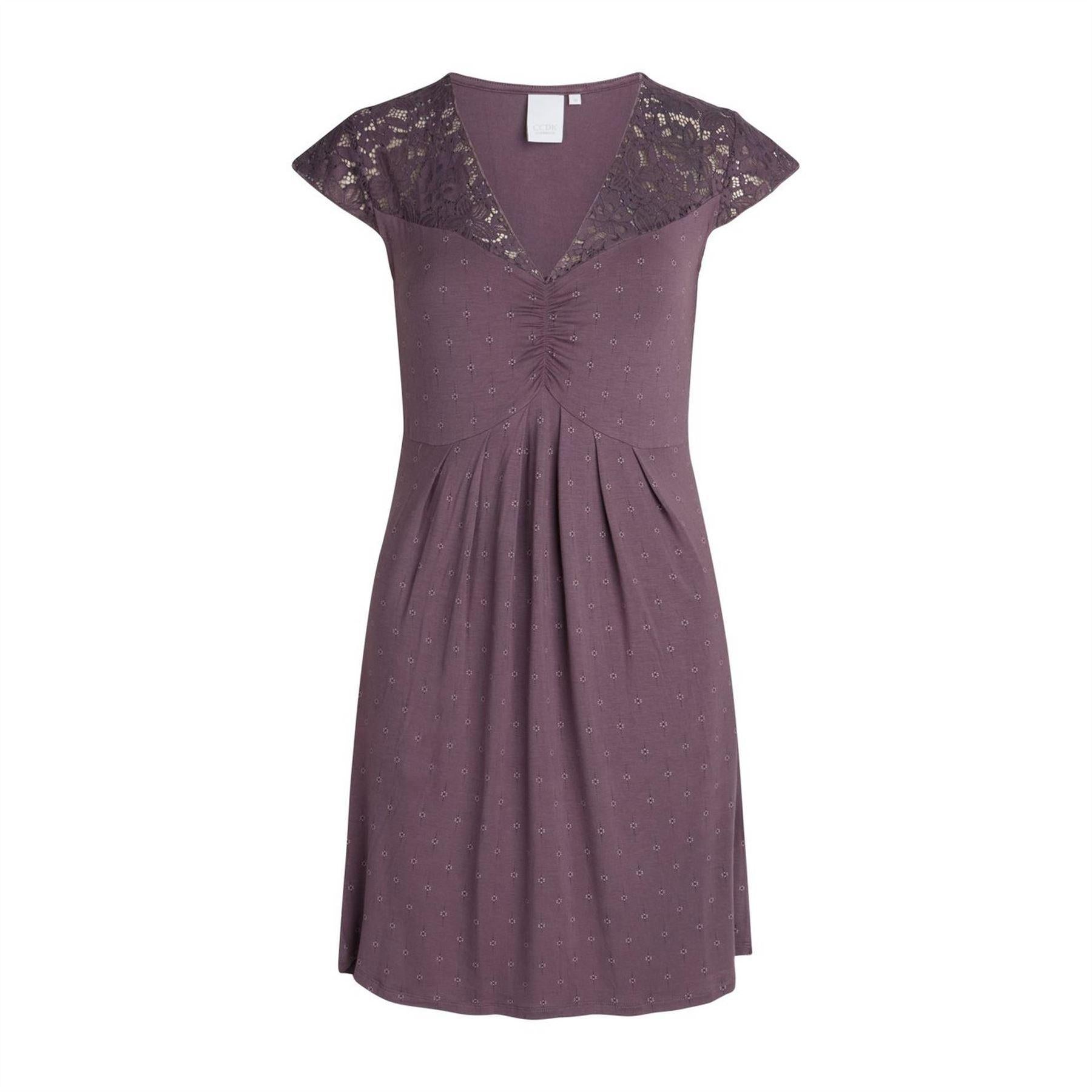 Purple - Front - CCDK Copenhagen Womens-Ladies Margit Flowers Lace Dress