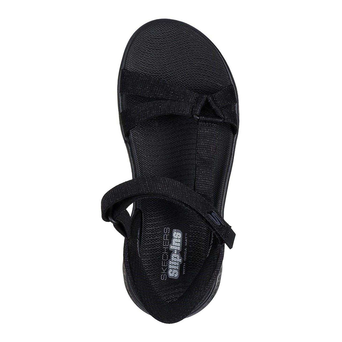 Black Marl - Lifestyle - Skechers Womens-Ladies Go Walk Heathered Slip-In Sandals