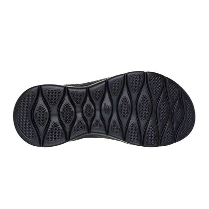 Black Marl - Pack Shot - Skechers Womens-Ladies Go Walk Heathered Slip-In Sandals