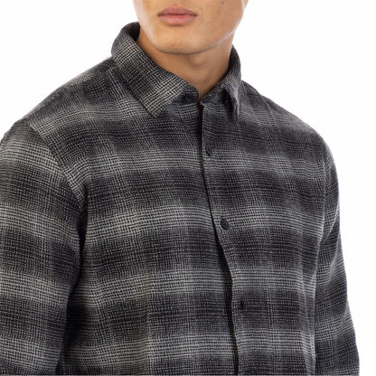 Black-Grey - Side - Peter Werth Mens Darrell Plaid Shirt