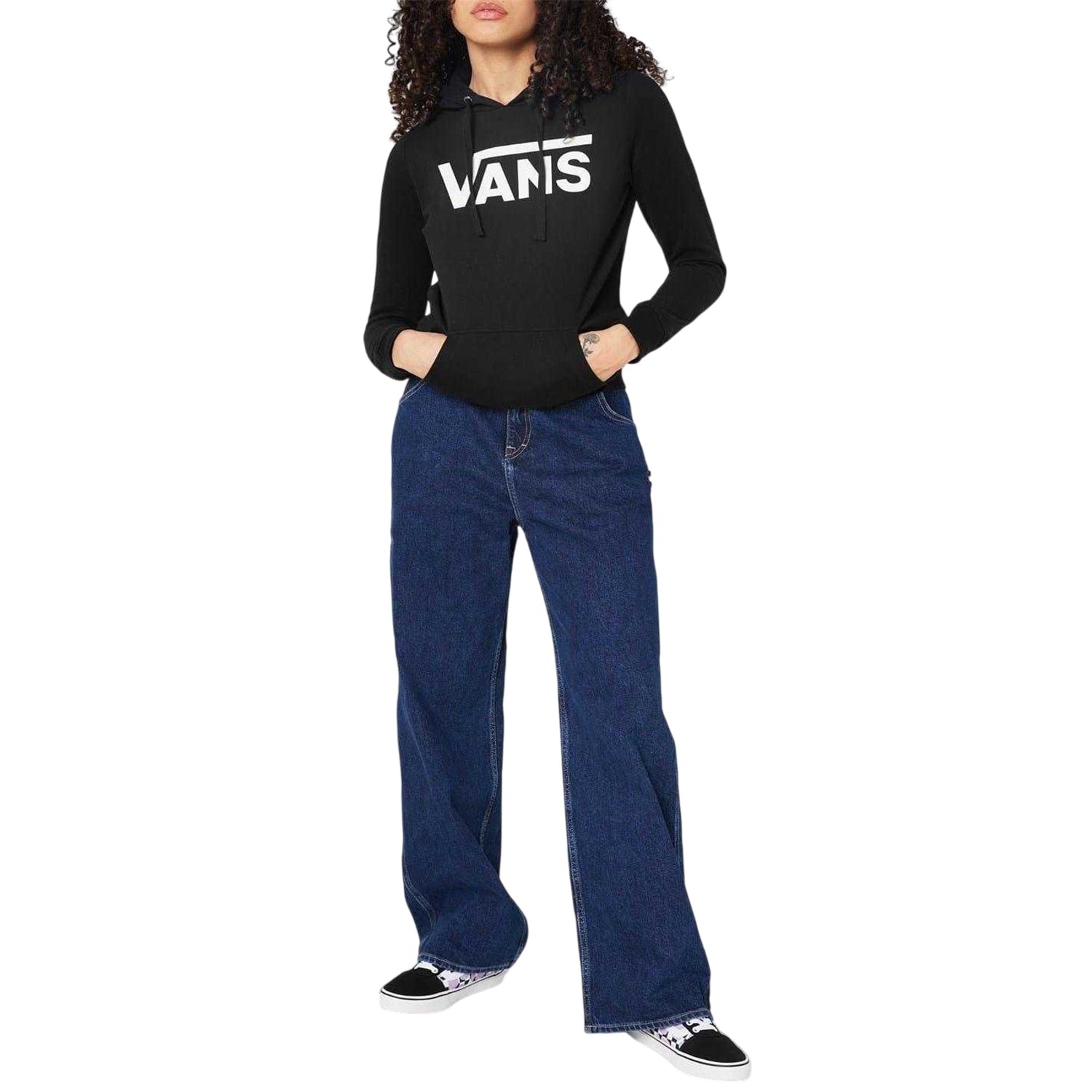 Black - Lifestyle - Vans Womens-Ladies Logo Hoodie