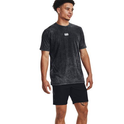Black - Side - Under Armour Mens Elevated Core Washed T-Shirt