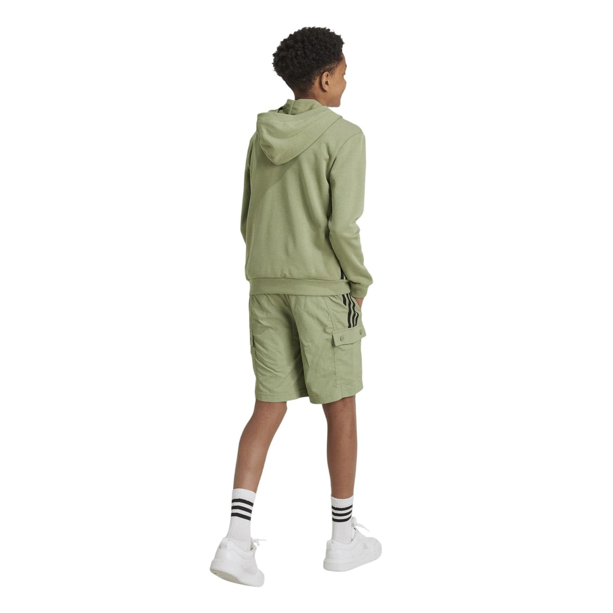 Green-Black - Back - Adidas Childrens-Kids Jam Regular Cargo Shorts