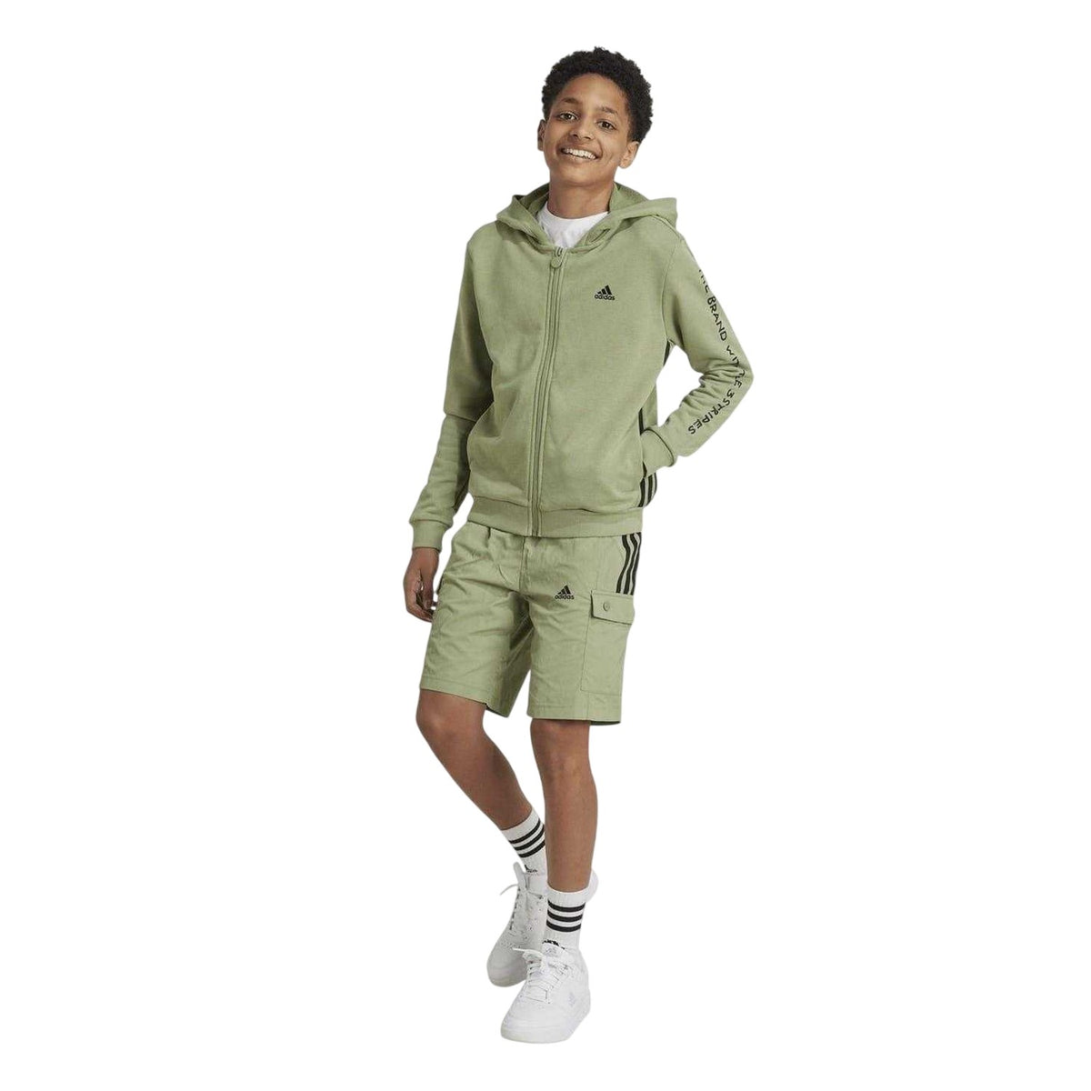 Green-Black - Lifestyle - Adidas Childrens-Kids Jam Regular Cargo Shorts