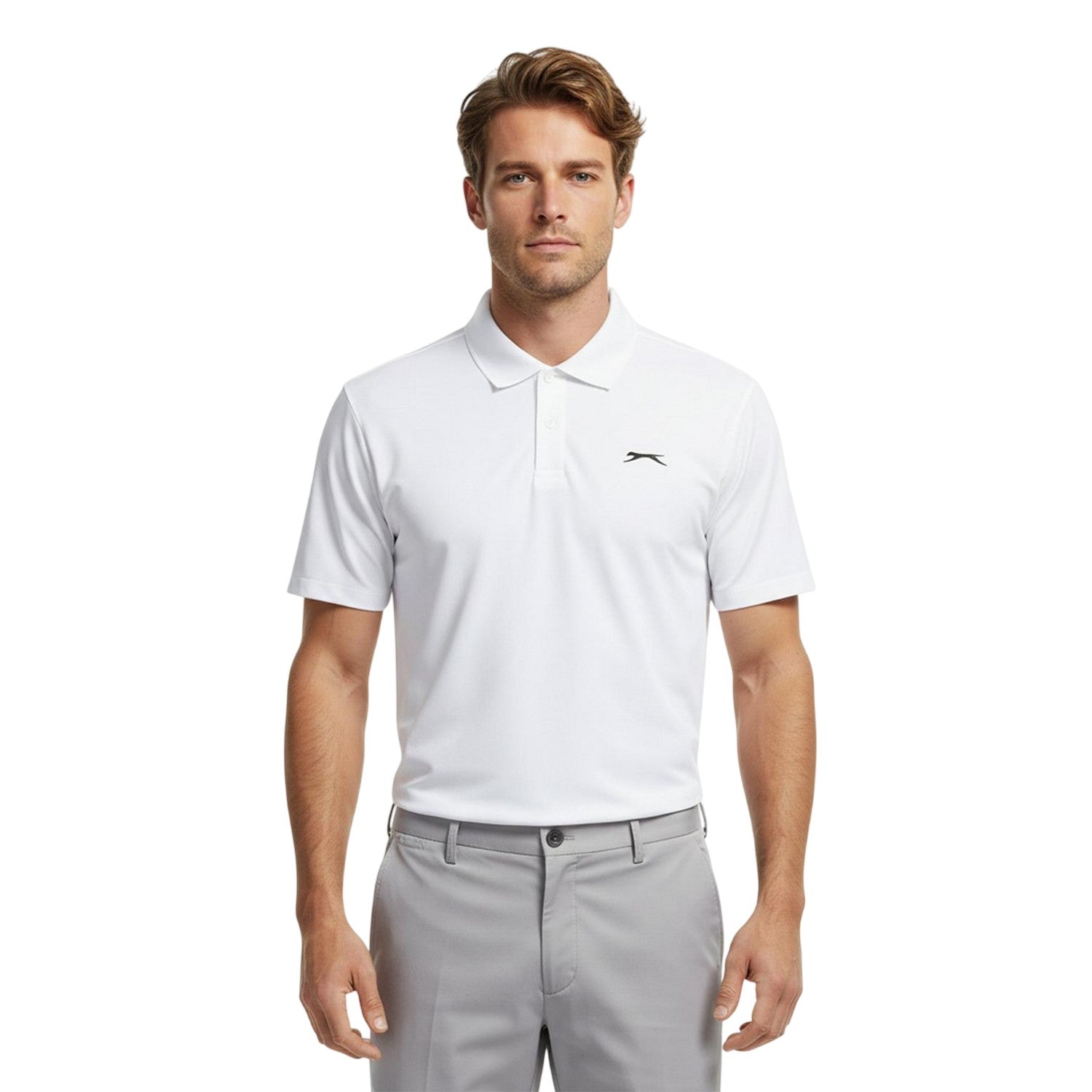 Cream - Side - Slazenger Mens Aero Polo Shirt