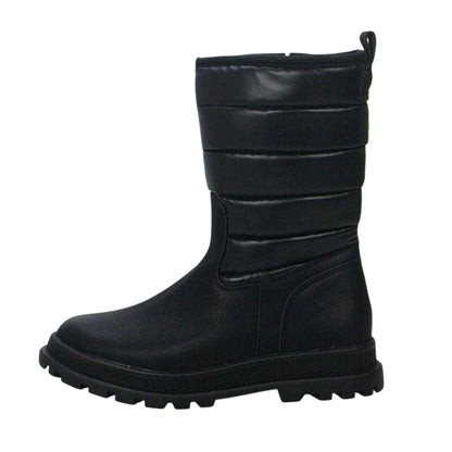 Black - Back - Buckle My Shoe Childrens-Kids Stripes Knee-High Boots